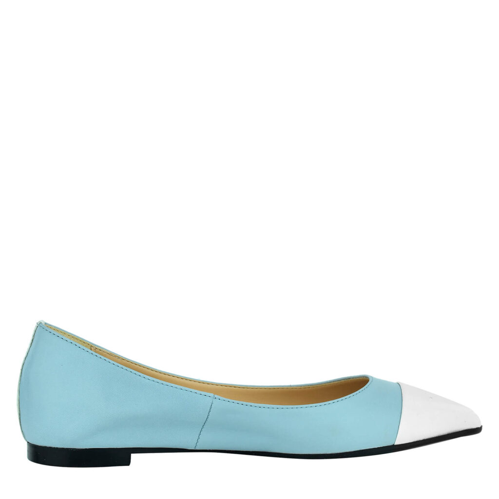 Two-tone flat shoes – Sky/White - Formentini